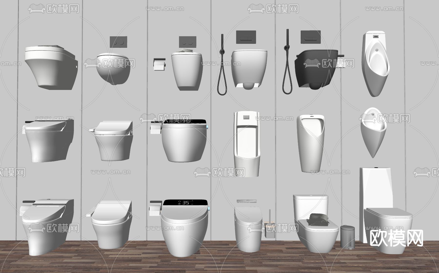 马桶 小便斗 坐便器 坐厕su模型下载（渲染图2）