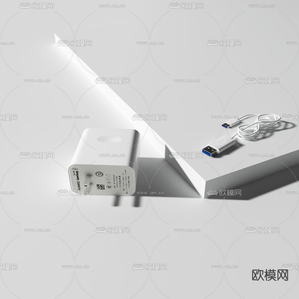手机充电器 数据线3d模型下载
