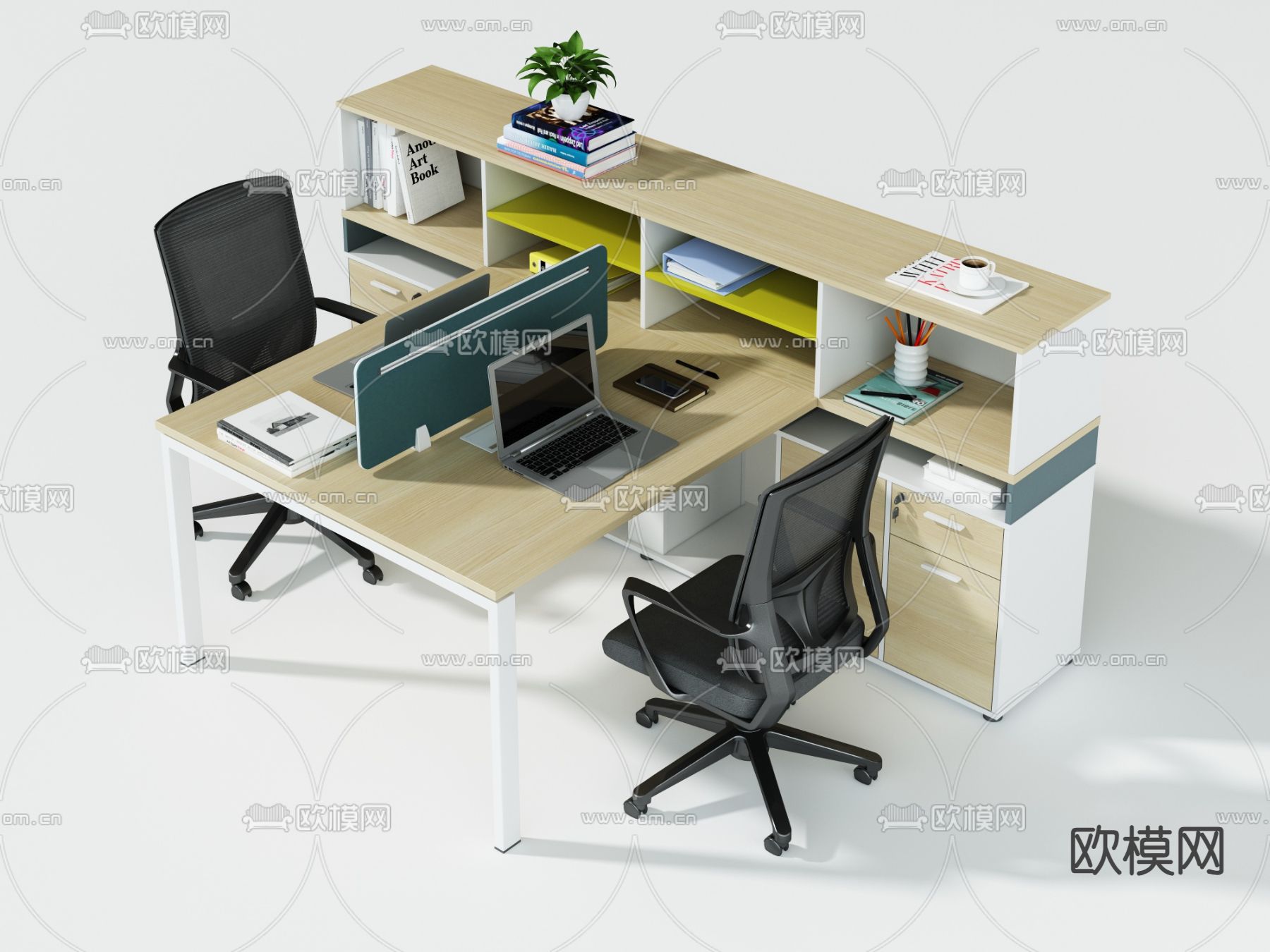 办公桌椅 卡位3d模型下载