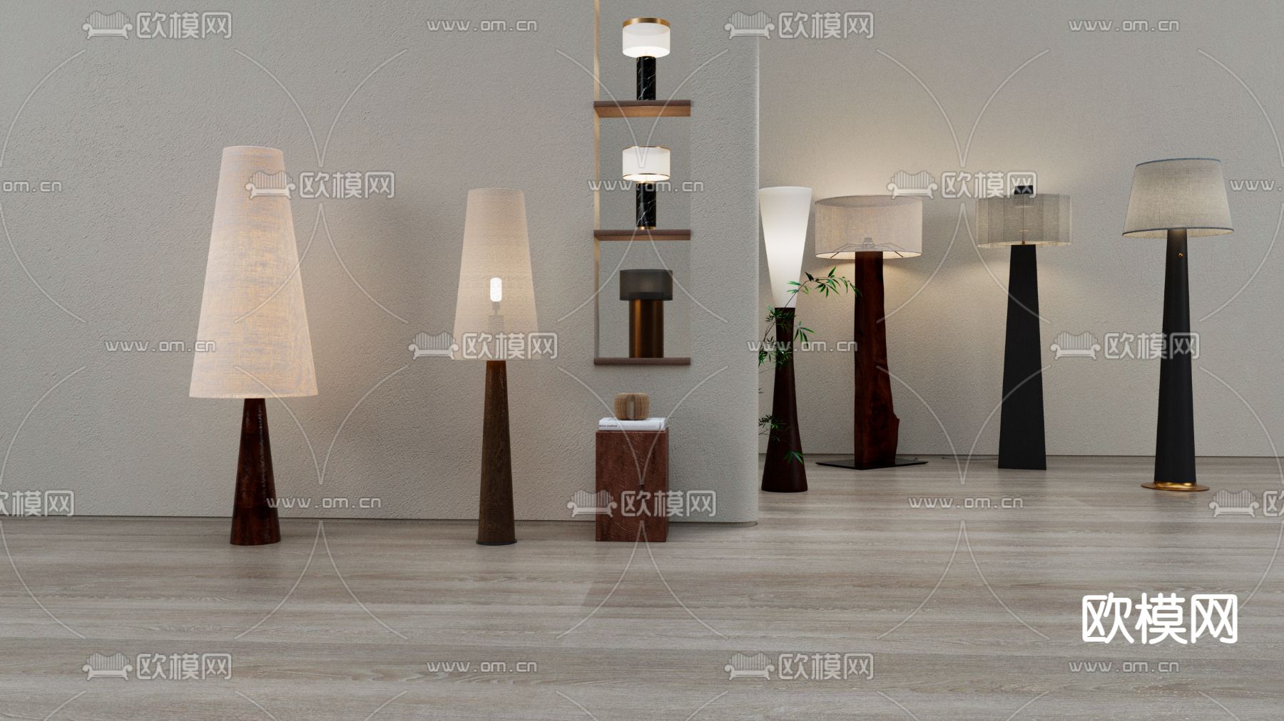 侘寂风落地灯su模型下载（渲染图1）