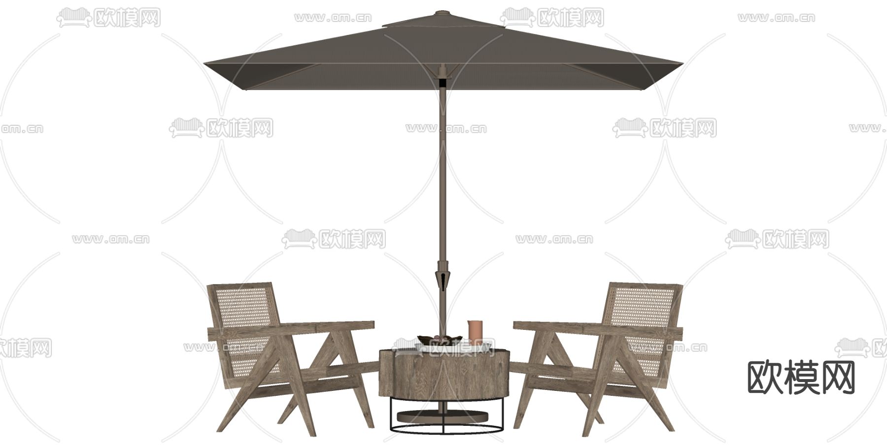 侘寂户外休闲椅su模型下载（渲染图2）