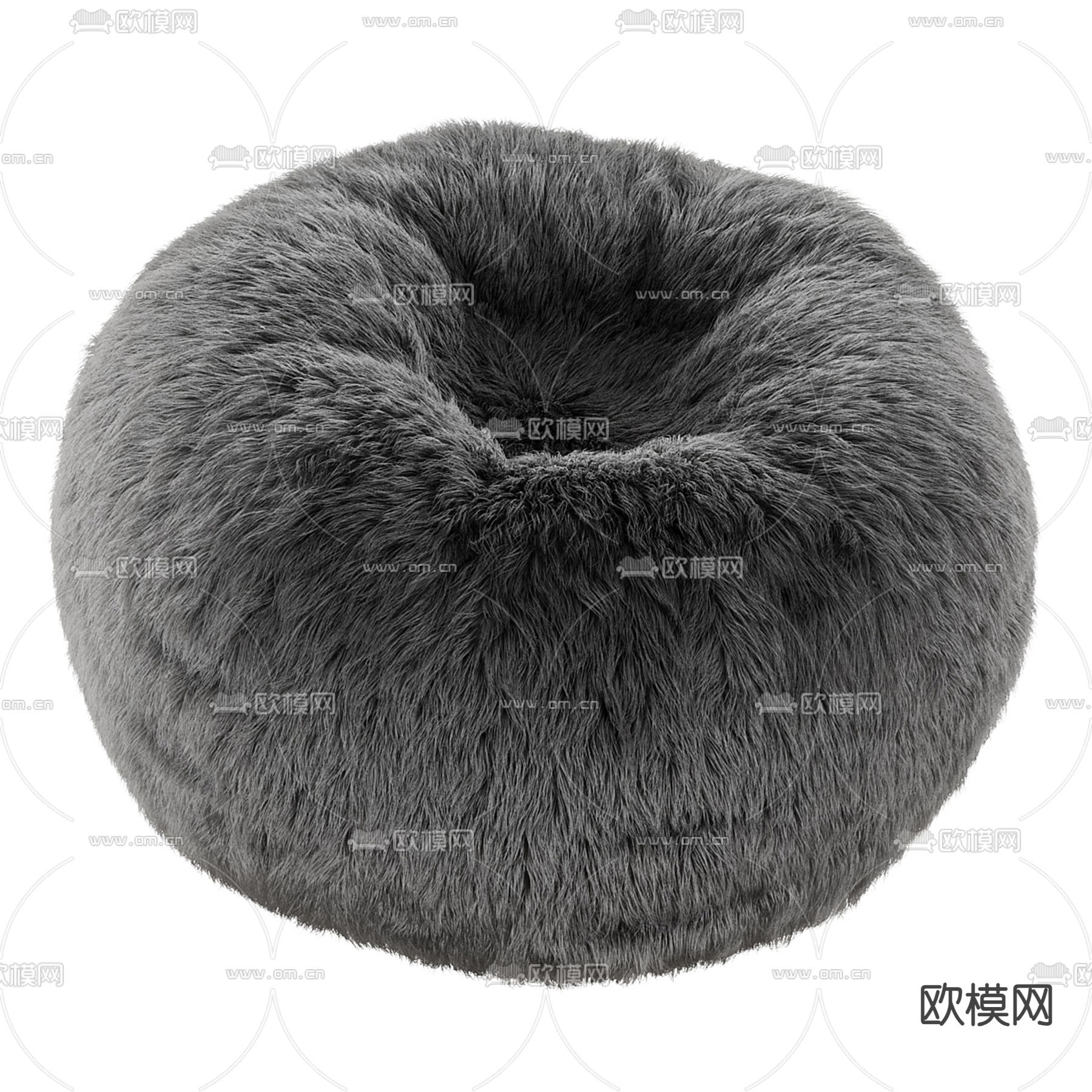 懒人沙发 毛绒沙发3d模型下载（渲染图3）