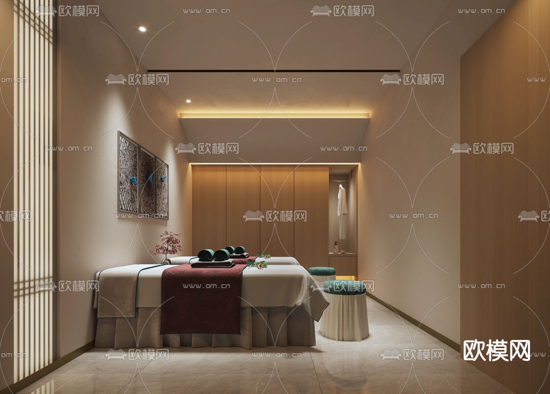 SPA护理房3d模型下载（渲染图1）