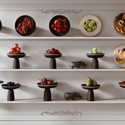  水果 果盘su模型 