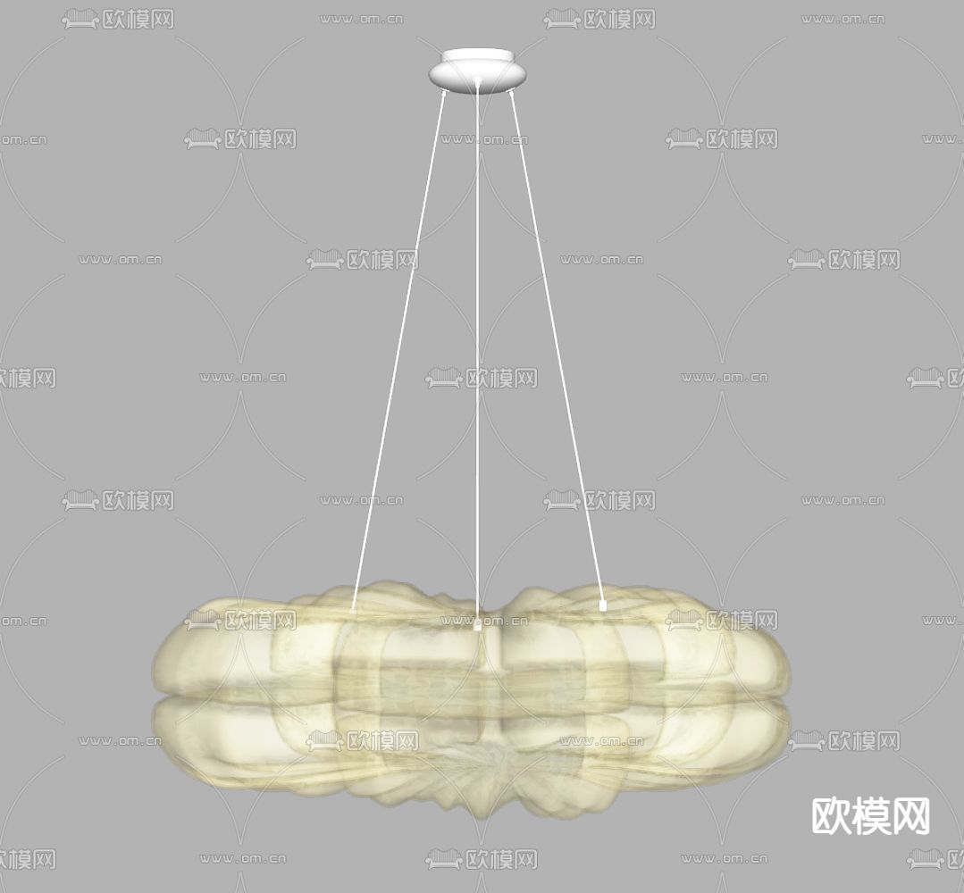 奶油风吊灯su模型下载（渲染图2）