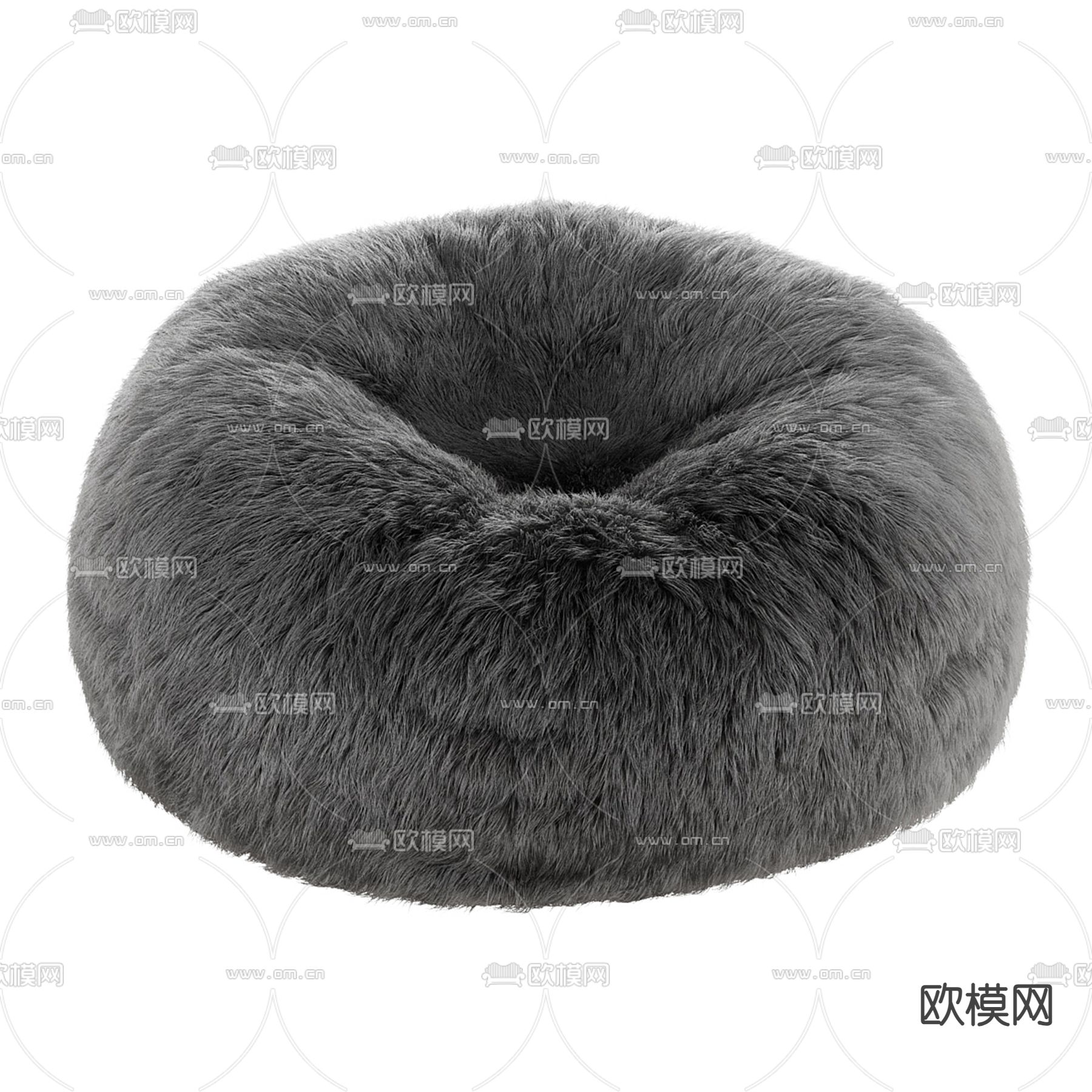 懒人沙发 毛绒沙发3d模型下载（渲染图2）