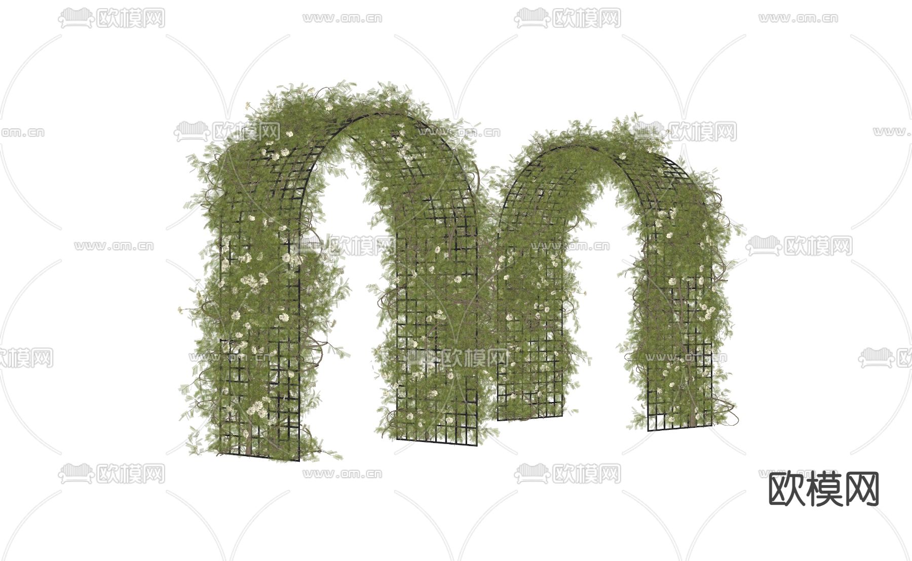 拱门爬藤植物su模型下载（渲染图2）