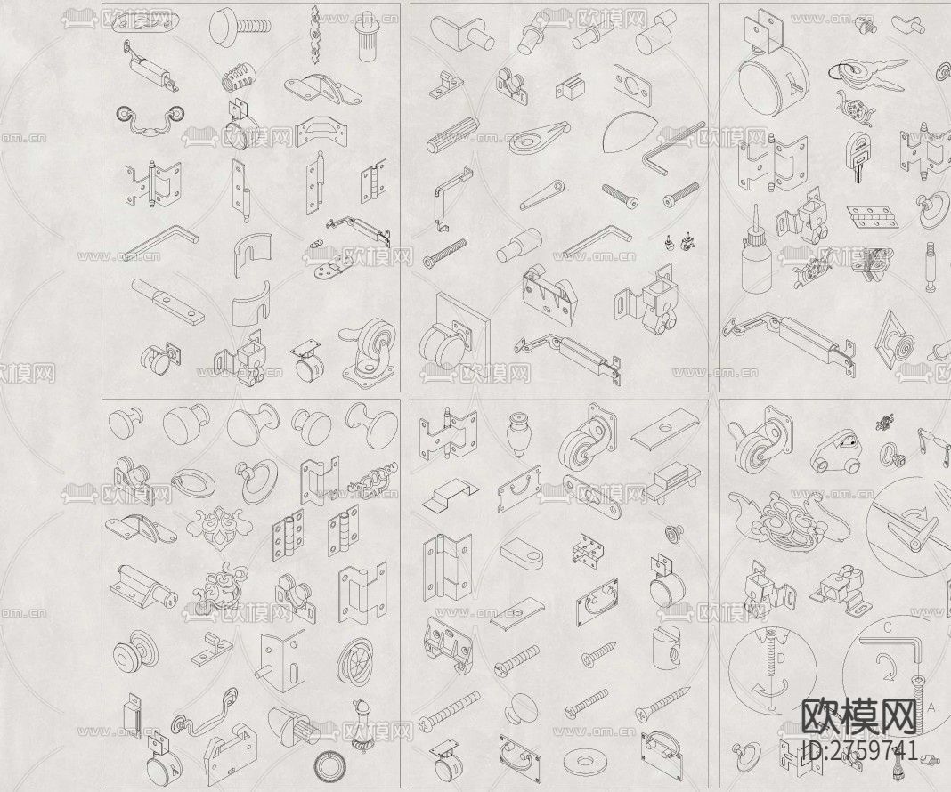 五金CAD图库下载（渲染图4）
