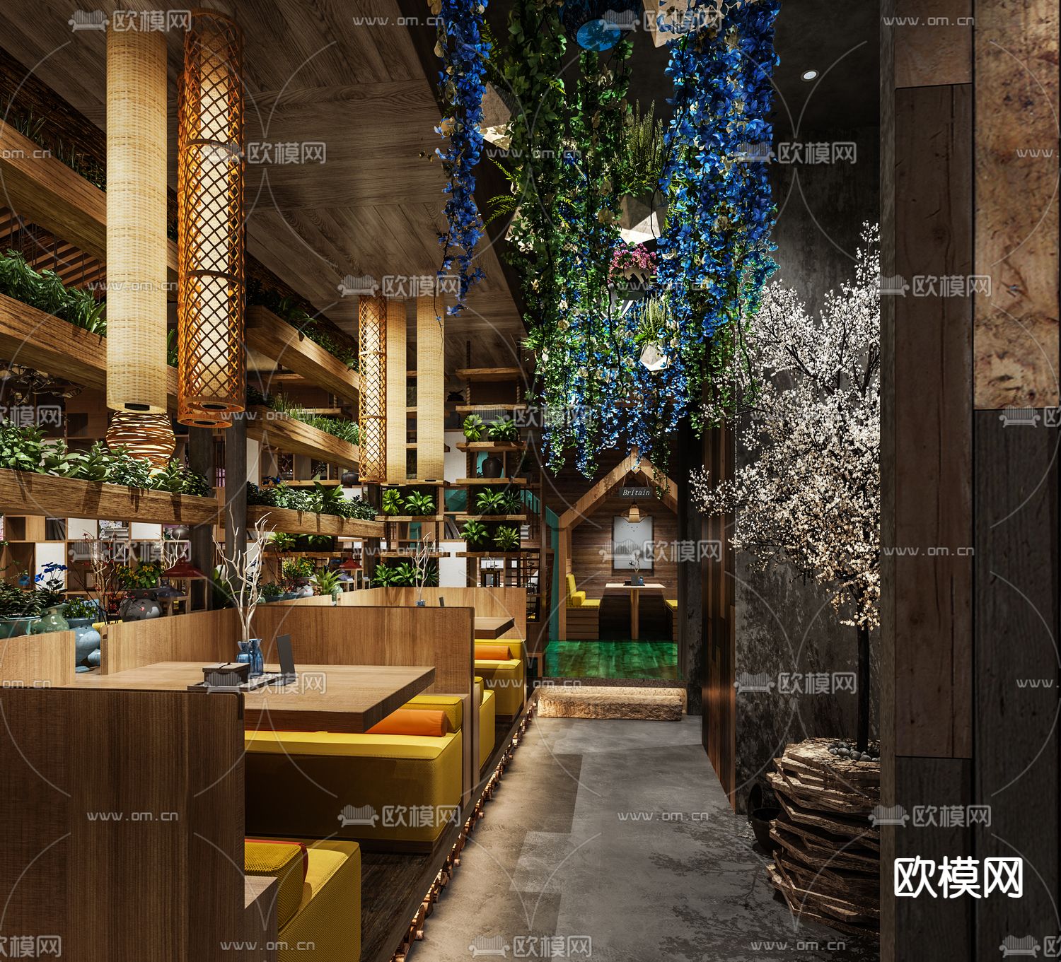 中餐厅su模型下载（渲染图2）