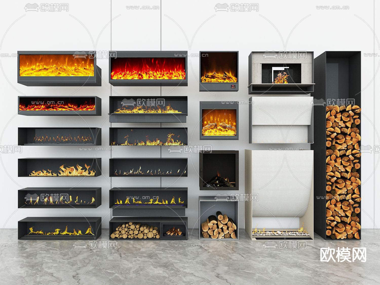壁炉3d模型下载