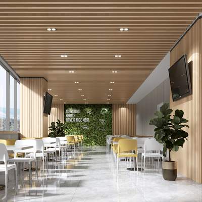  员工餐厅 食堂su模型 