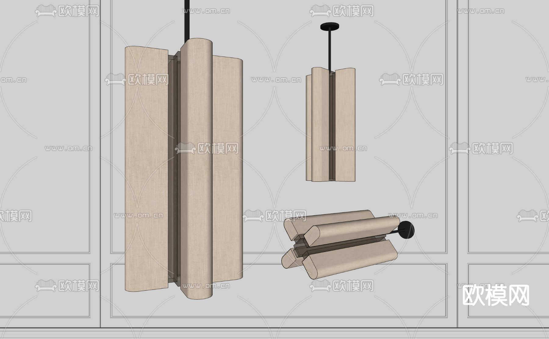 侘寂风小吊灯su模型下载（渲染图2）