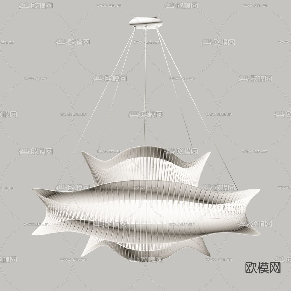 奶油风吊灯 大厅吊灯su模型下载（渲染图2）