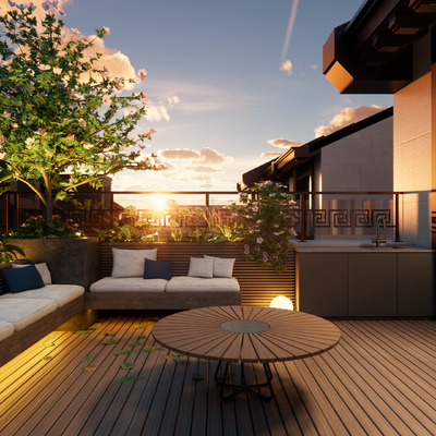  屋顶花园su模型 