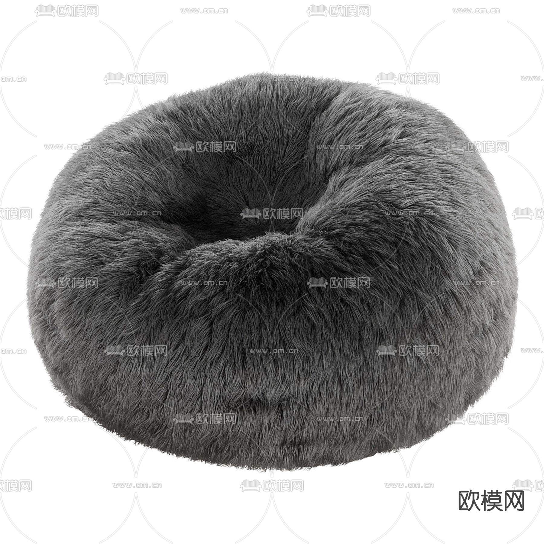 懒人沙发 毛绒沙发3d模型下载（渲染图1）