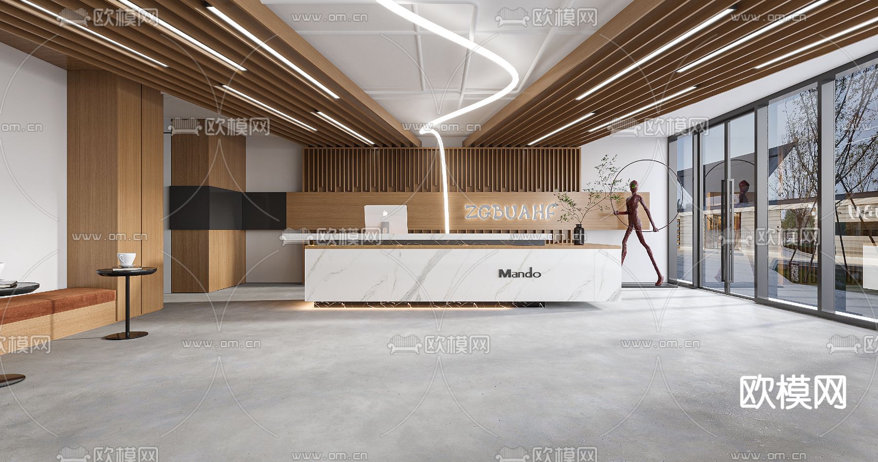 公司前台 接待3d模型下载