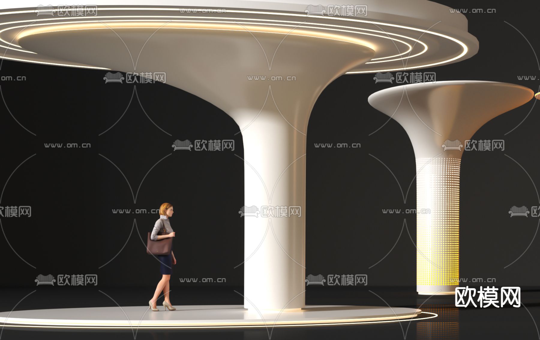 柱子 装饰柱 异形柱 造型柱3d模型下载（渲染图3）