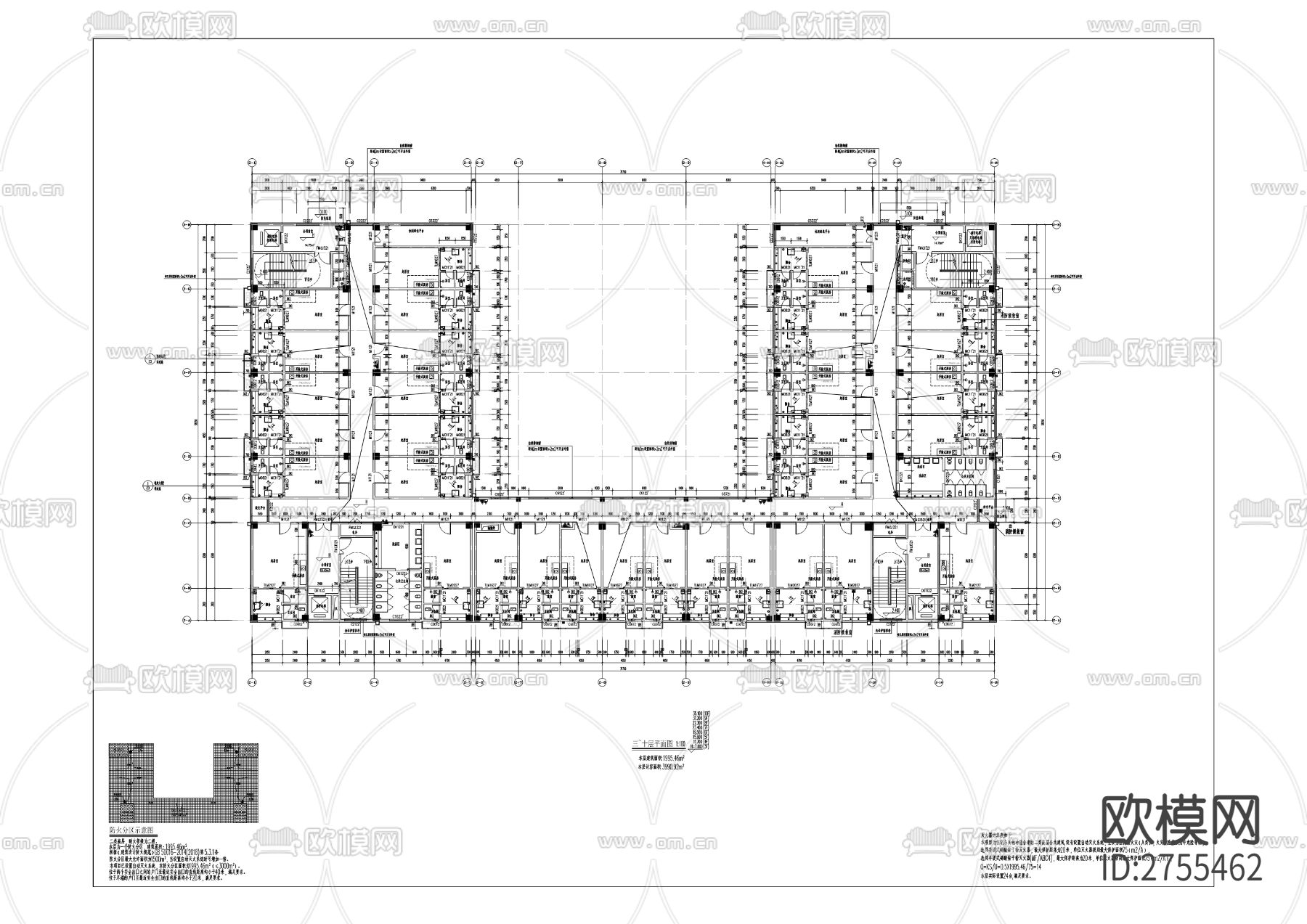 前沿科技城公寓樓工程cad施工圖下載（渲染圖7）