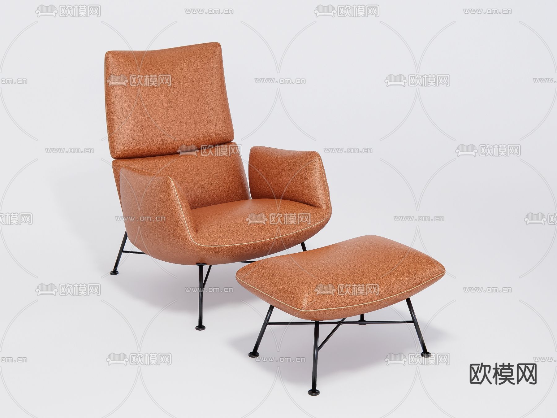 沙发椅 躺椅 脚踏su模型下载（渲染图1）