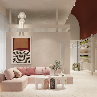  现代美容院大厅su模型 