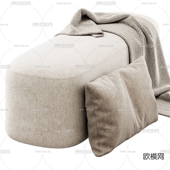 bench 床尾凳 脚踏3d模型下载(渲染图2)