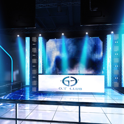  科技酒吧 音乐餐吧su模型 