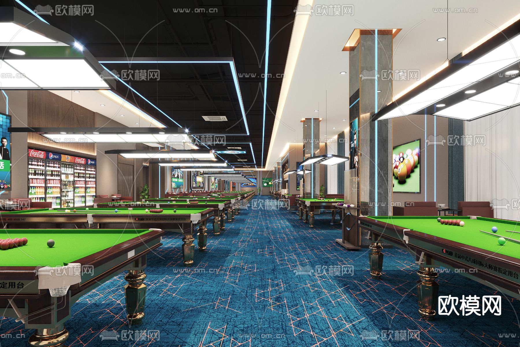 台球馆 桌球馆3d模型下载（渲染图6）