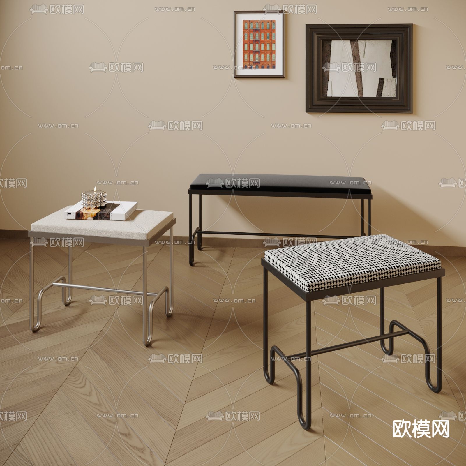 床尾凳 脚踏3d模型下载