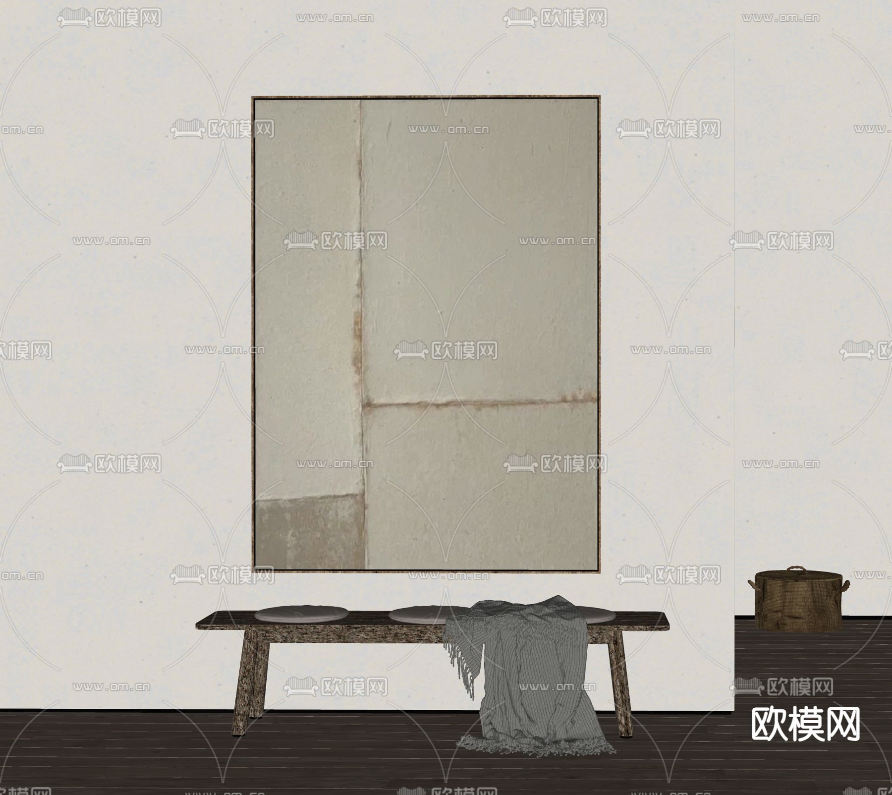 现代装饰画 挂画su模型下载（渲染图2）