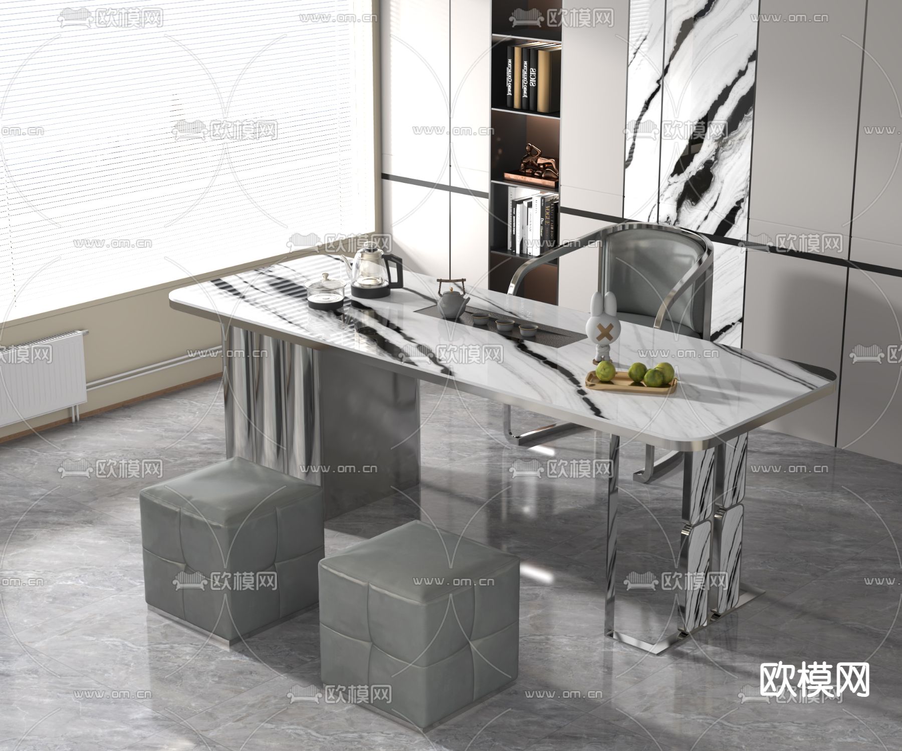 高级灰茶桌 茶台3d模型下载