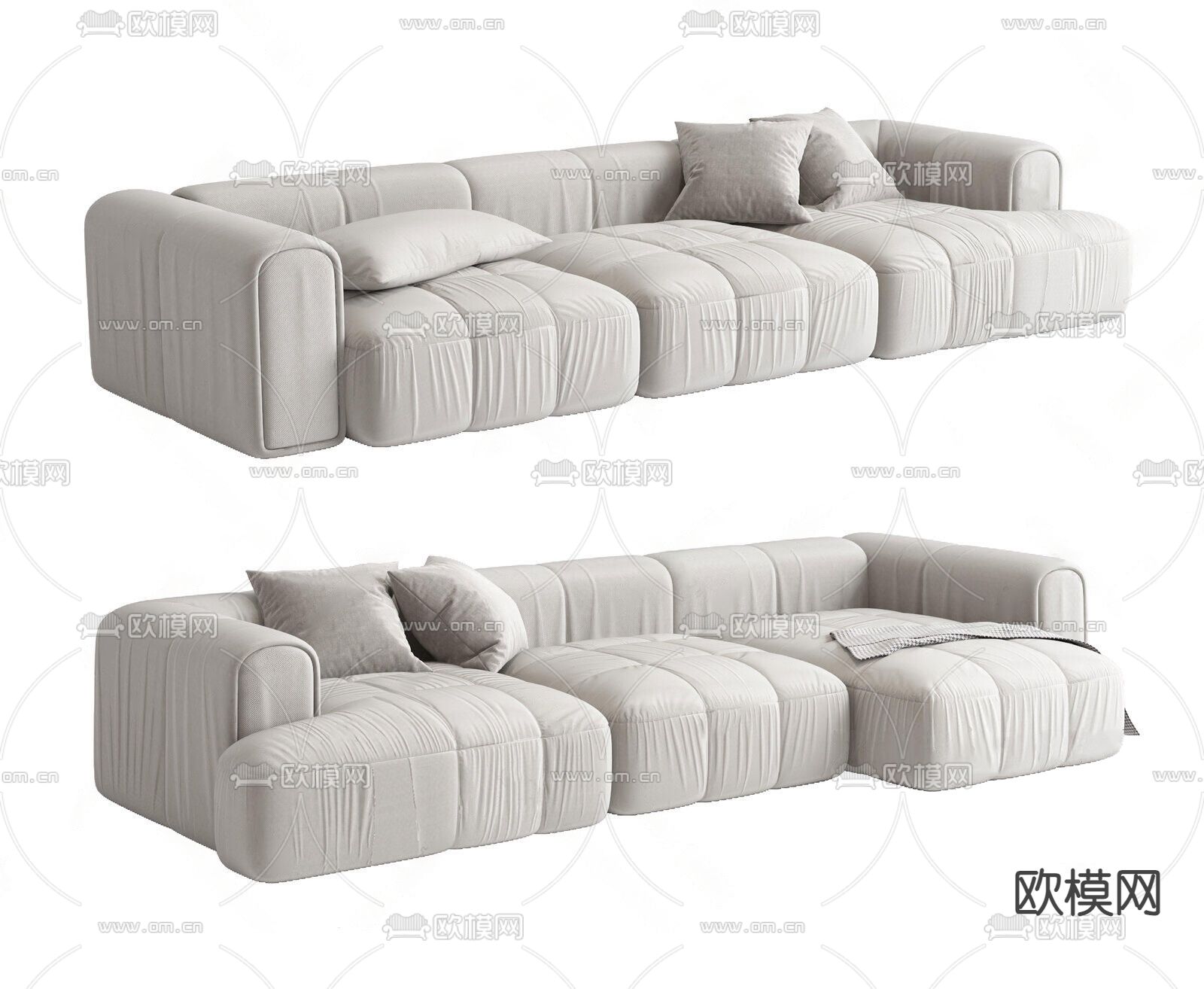 转角沙发 多人沙发 三人沙发3d模型下载