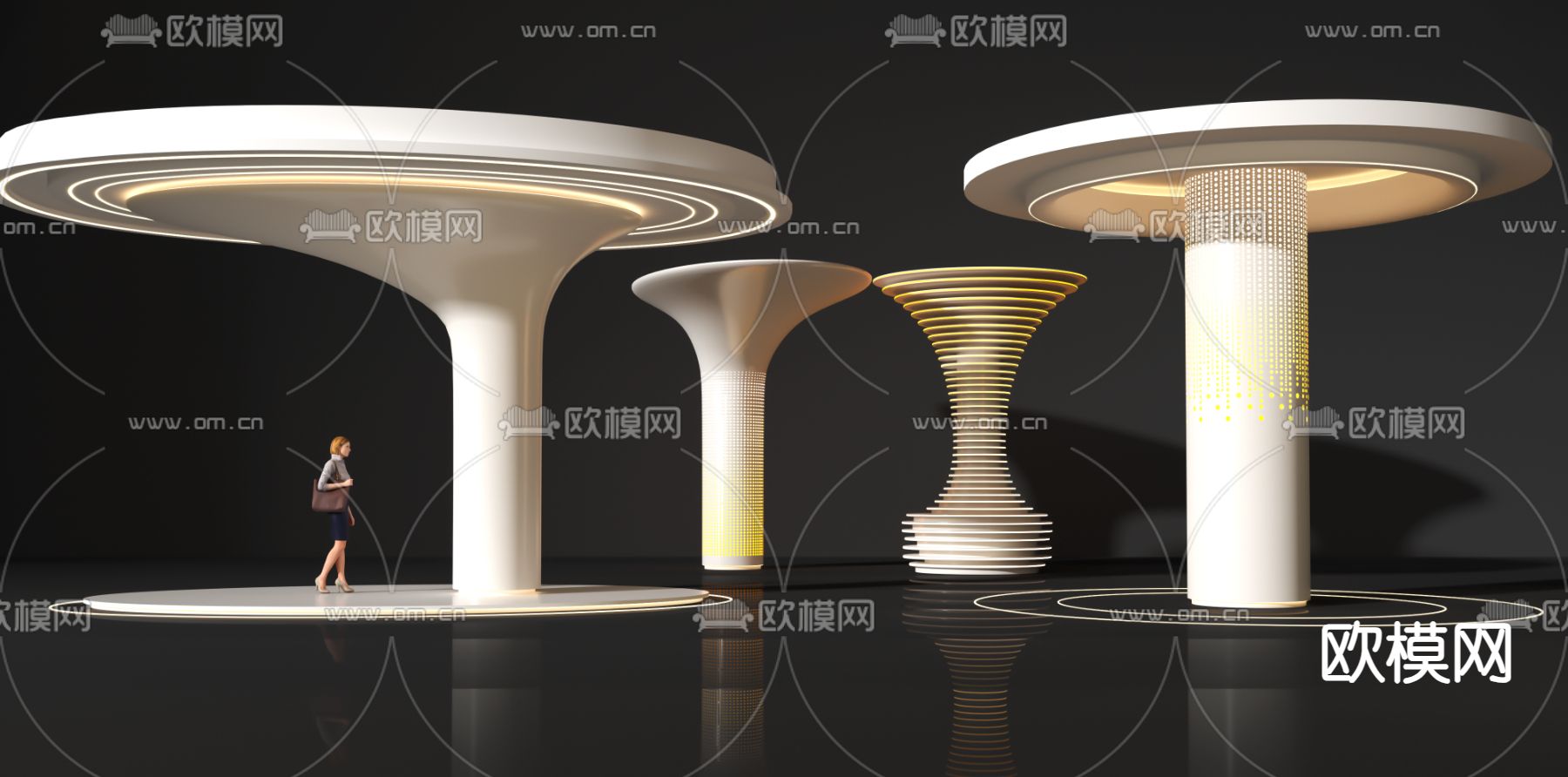 柱子 装饰柱 异形柱 造型柱3d模型下载（渲染图1）