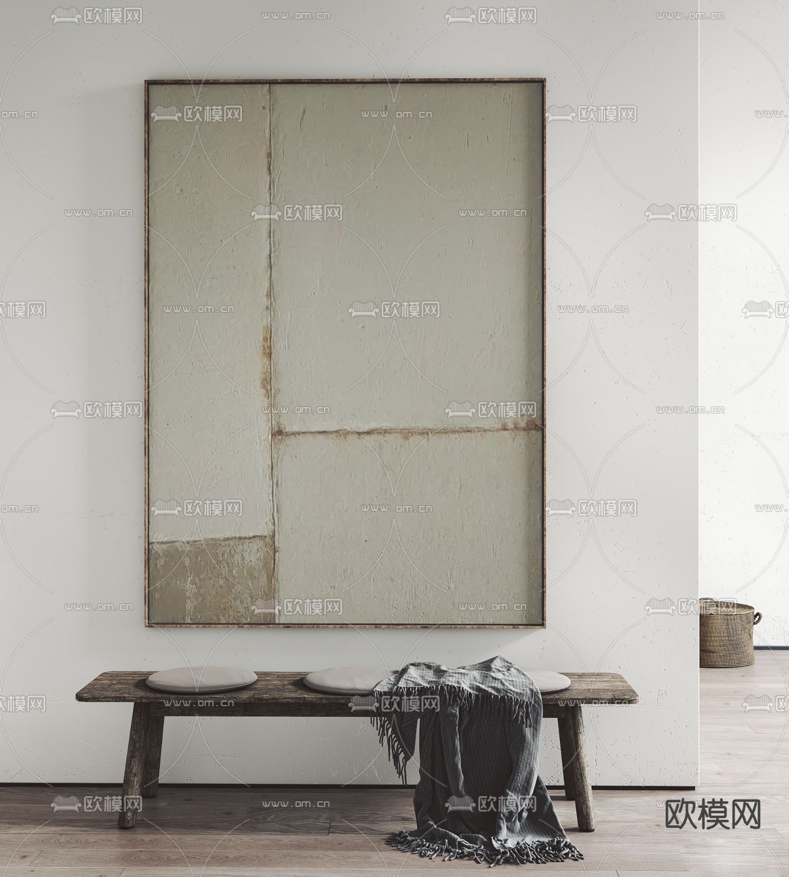 现代装饰画 挂画su模型下载（渲染图1）