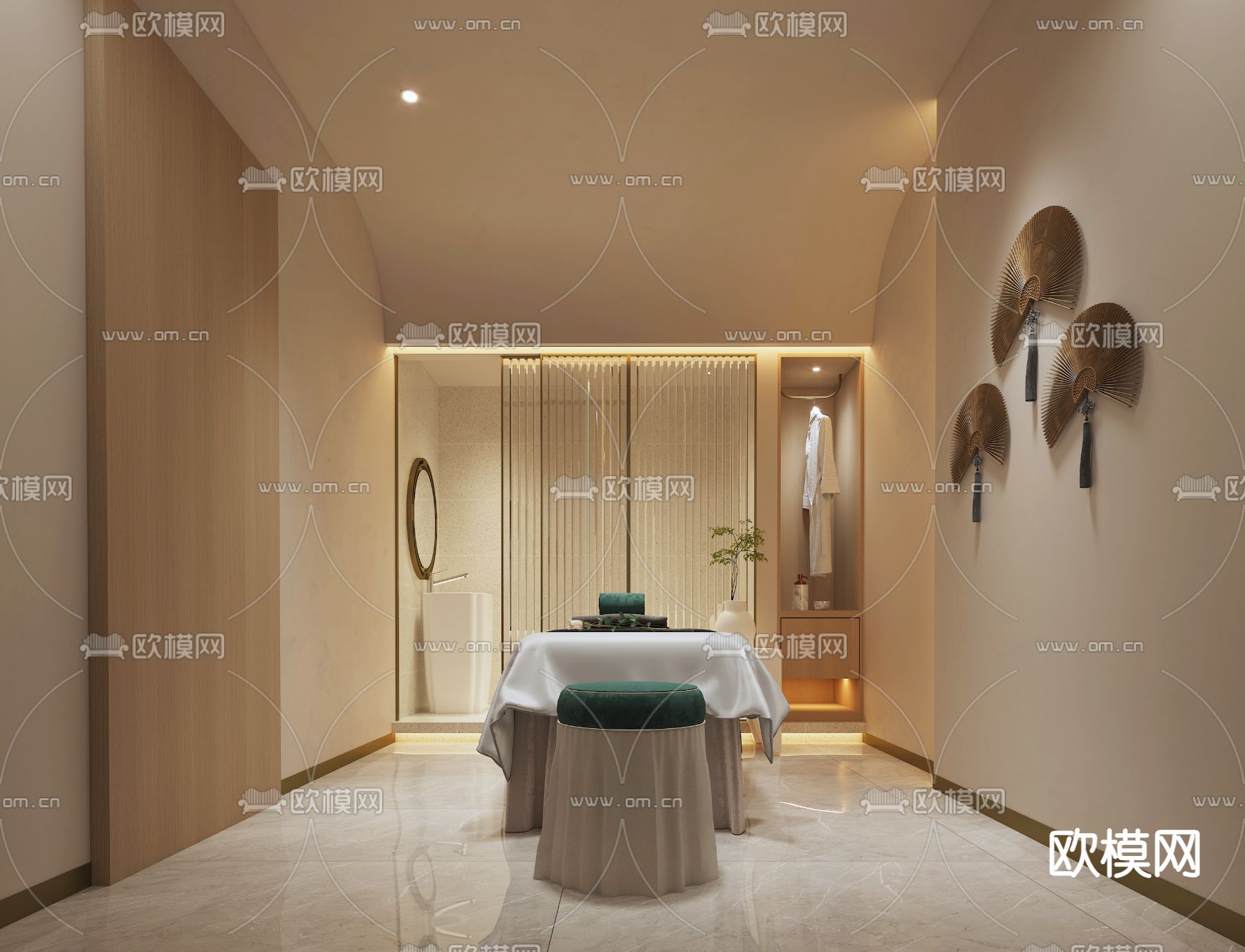 SPA护理房3d模型下载（渲染图2）