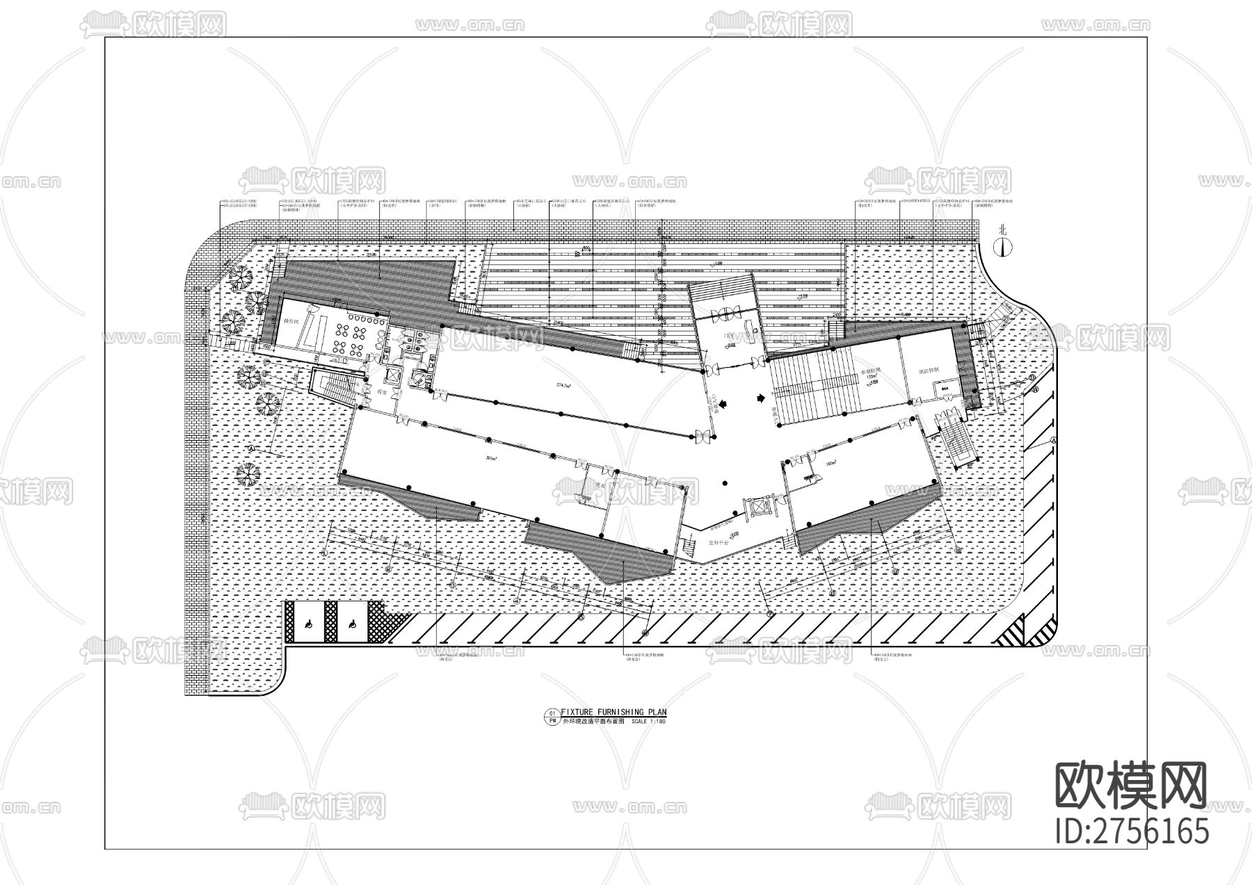 A2-1综合楼改造装修工程图纸cad施工图下载（渲染图2）