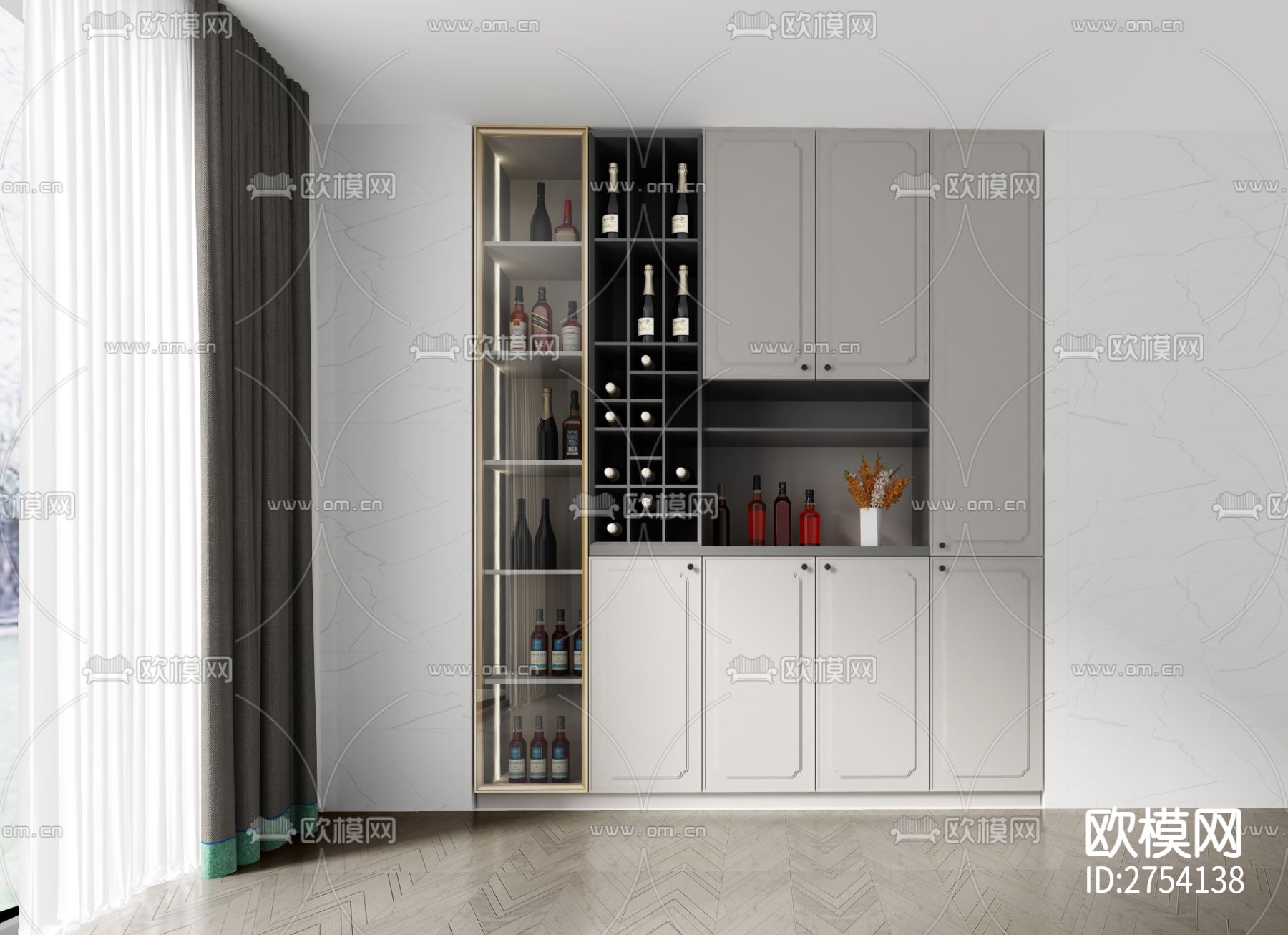 全屋定制cad施工图下载（渲染图4）