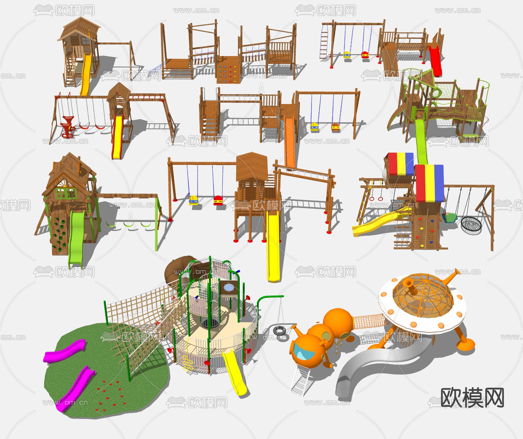 儿童器材 滑梯su模型