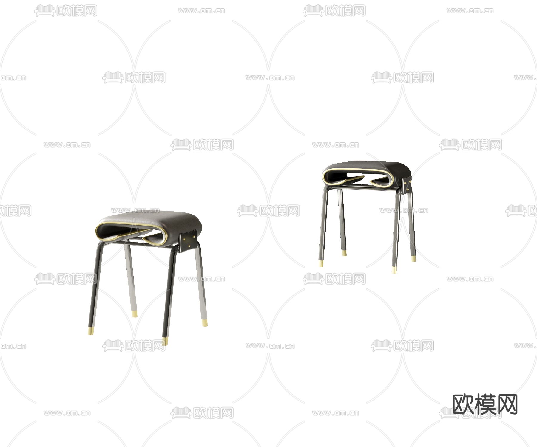 创意凳子 方凳3d模型下载（渲染图2）