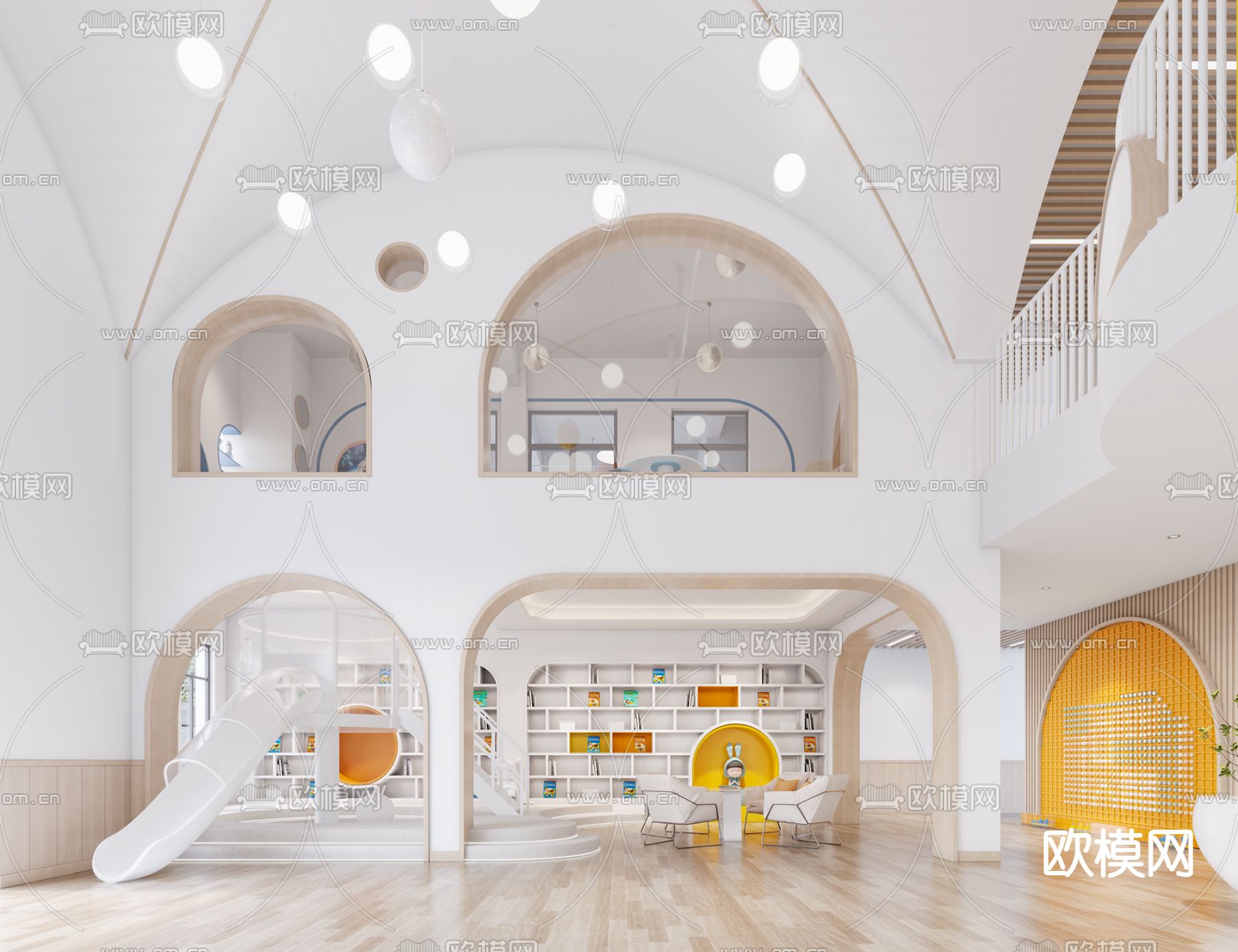 幼儿园 培训学校3d模型下载（渲染图2）