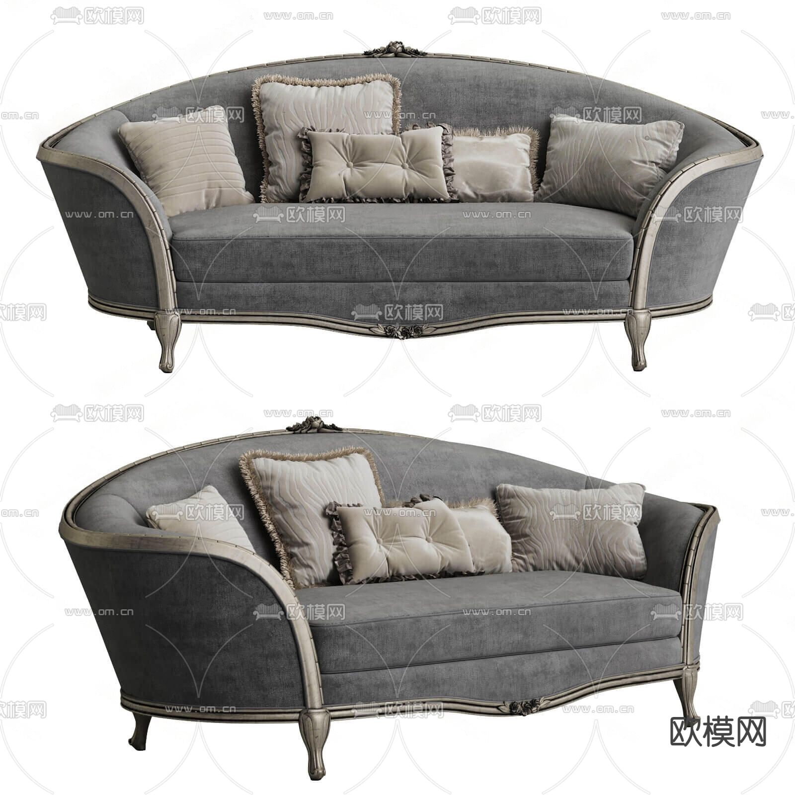 简欧沙发 双人沙发3d模型下载