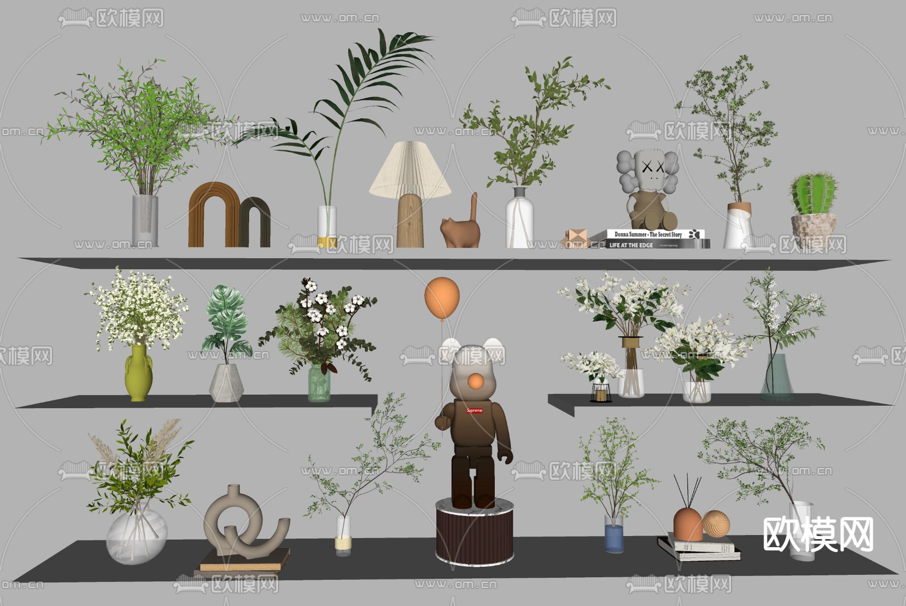 现代花瓶 花艺su模型下载（渲染图2）