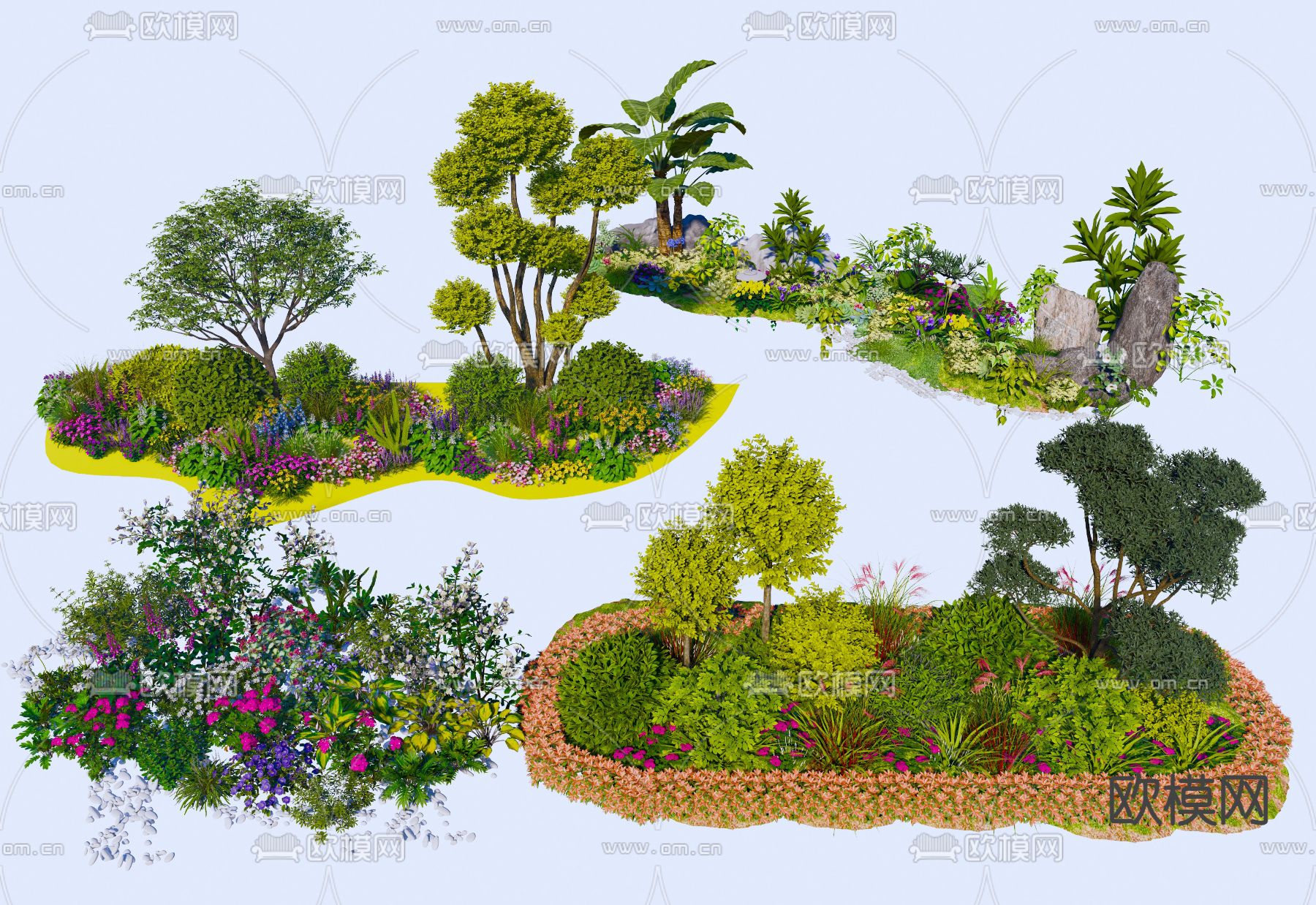 植物堆 灌木堆su模型下载（渲染图1）