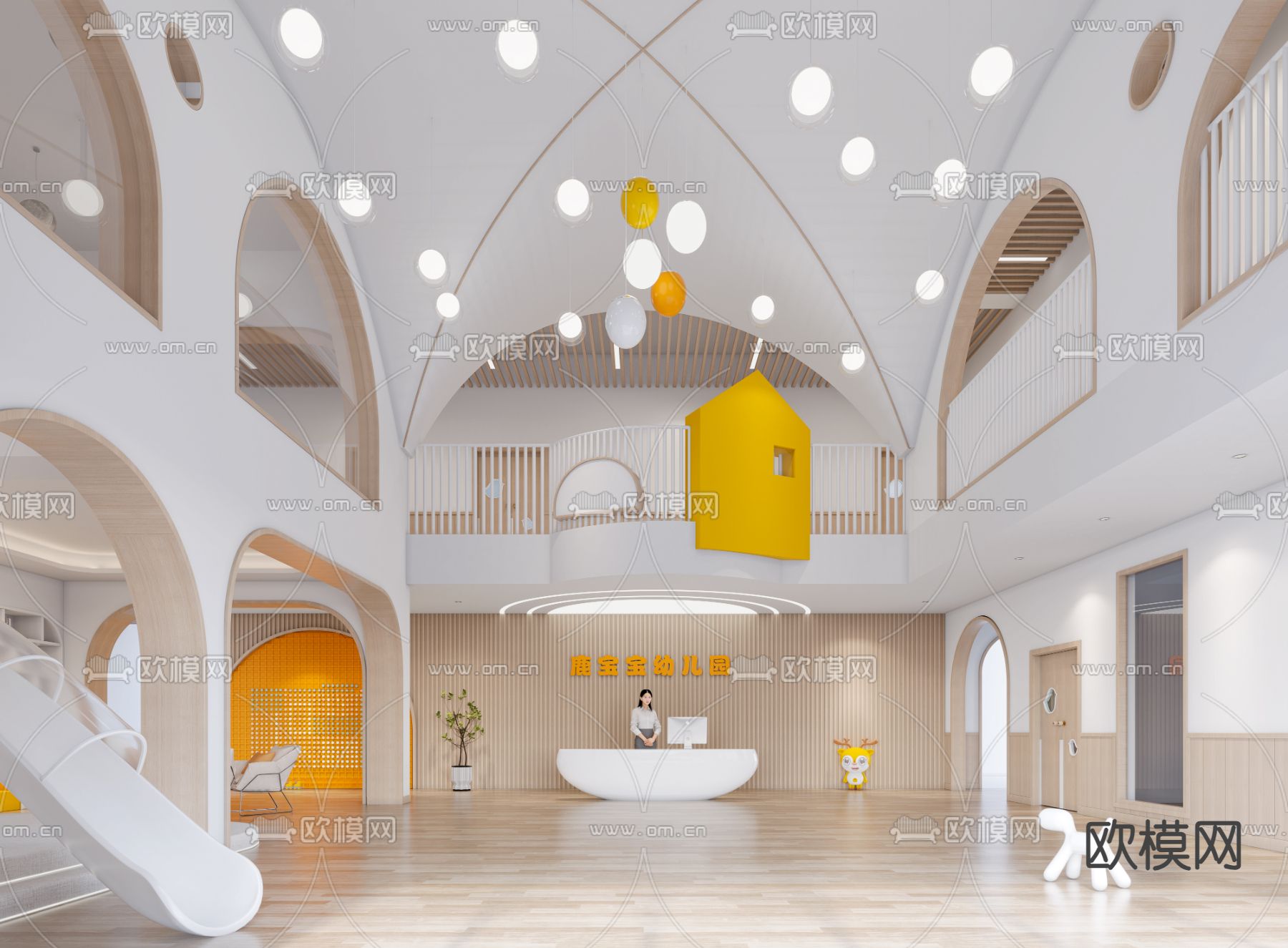 幼儿园 培训学校3d模型下载（渲染图1）
