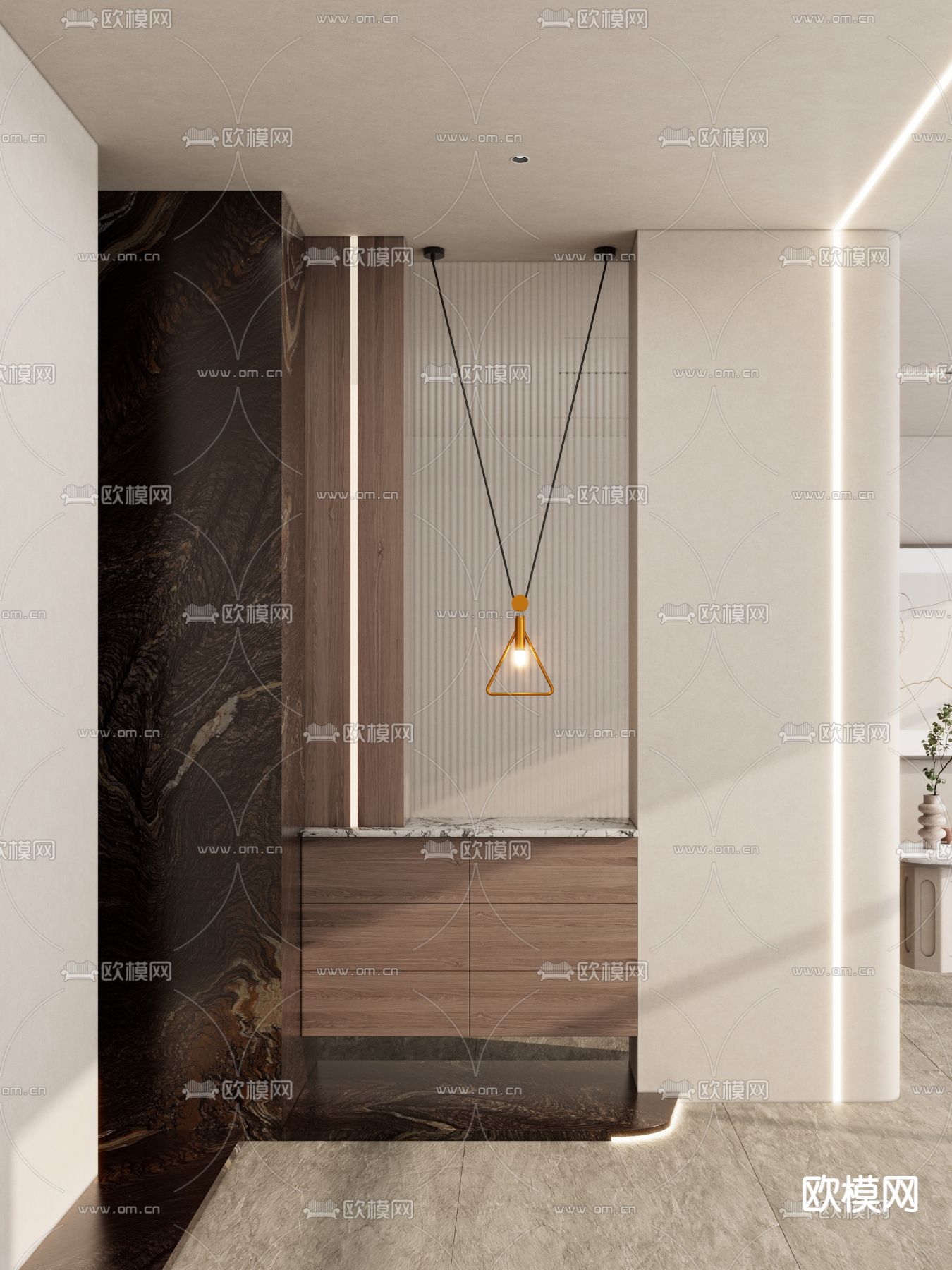 玄关屏风 隔断3d模型下载（渲染图4）