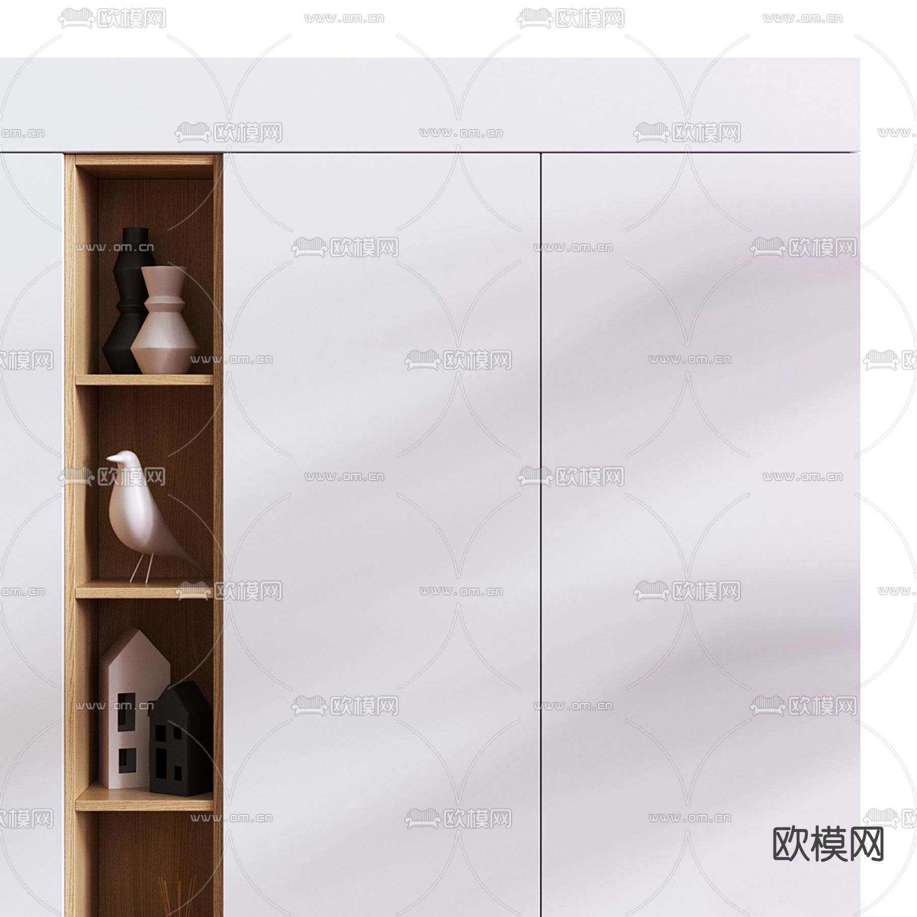 儿童衣柜 储物柜3d模型下载（渲染图3）