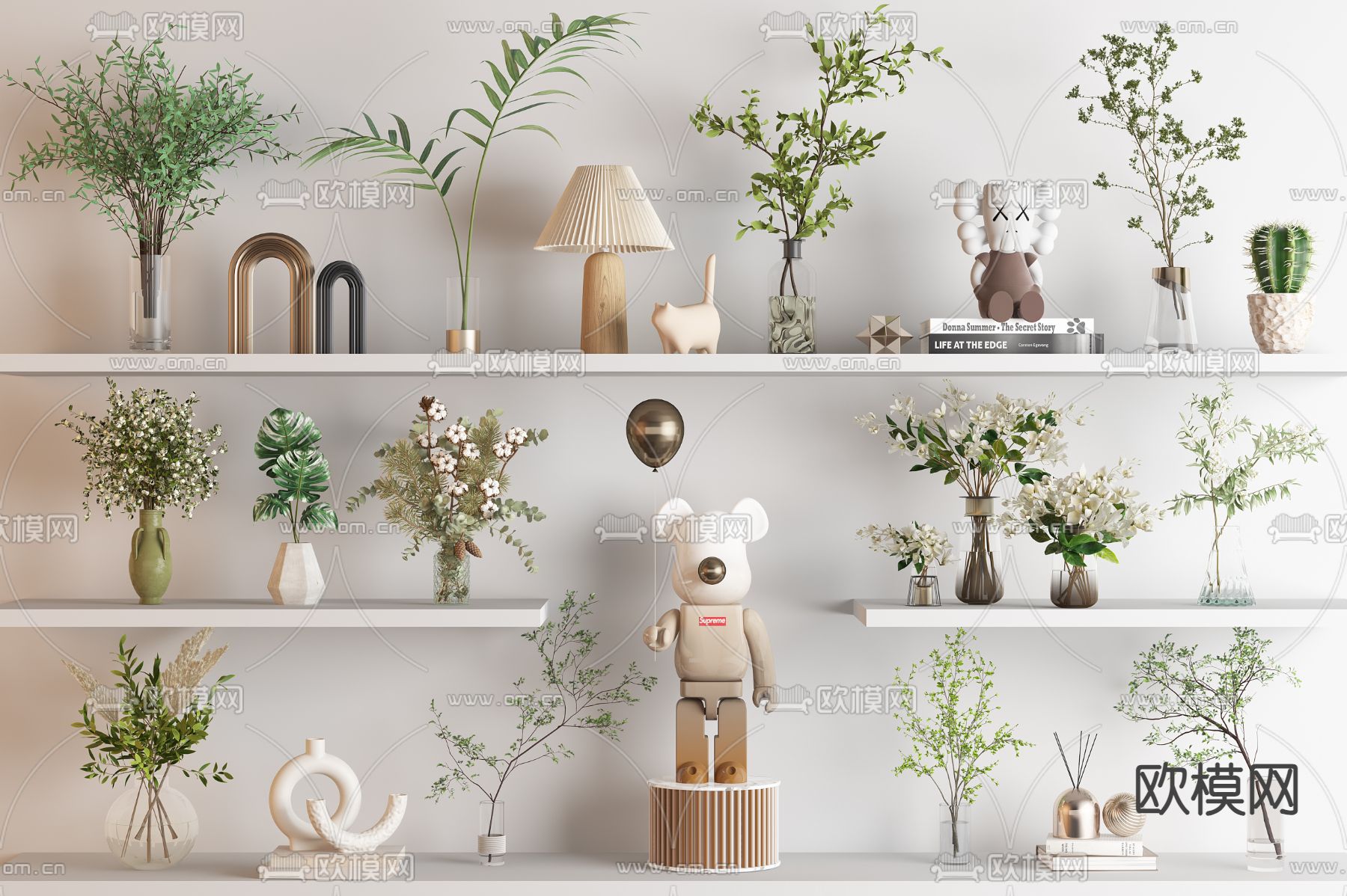 现代花瓶 花艺su模型下载（渲染图1）