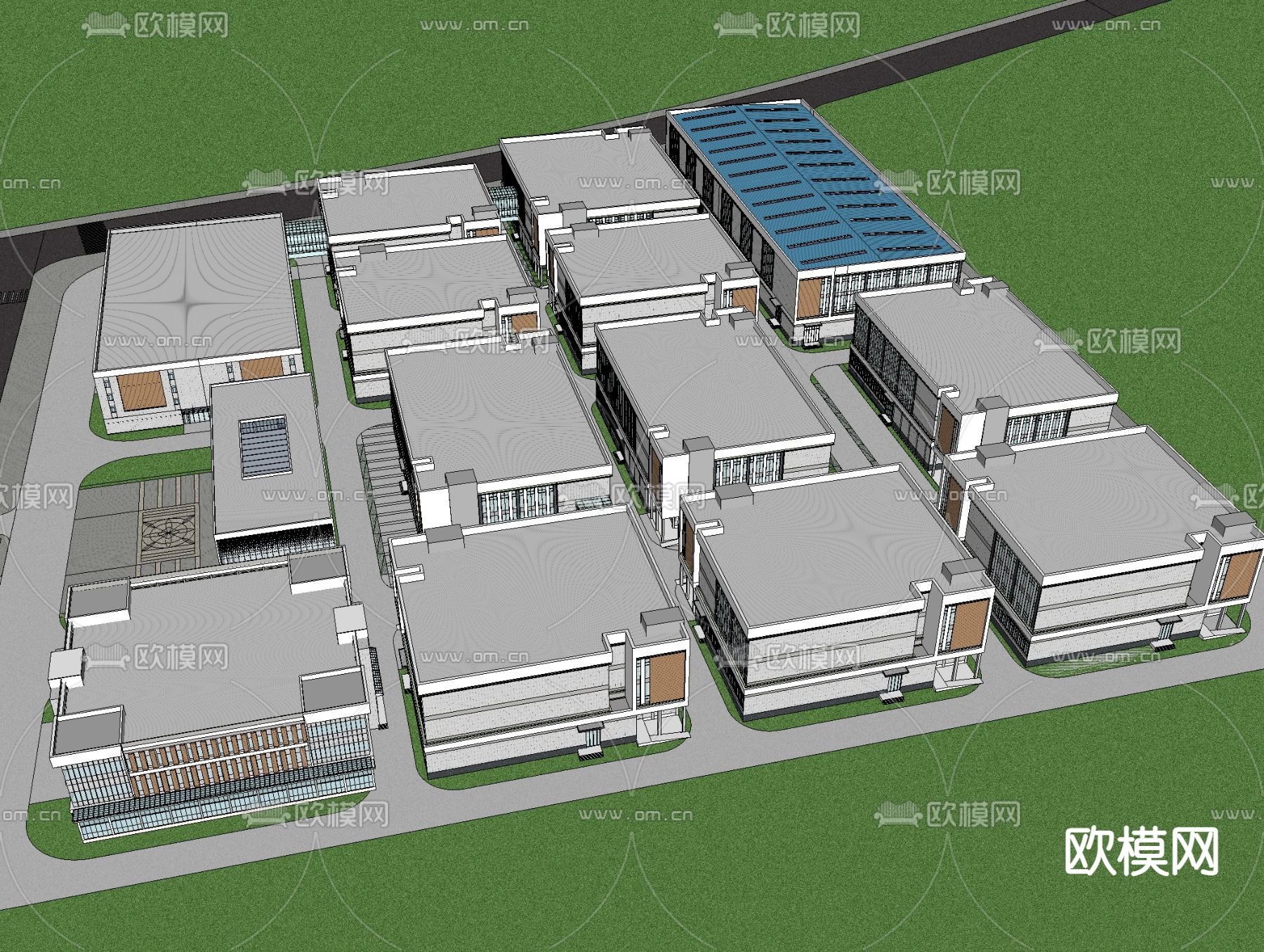 办公产业园su模型下载（渲染图4）