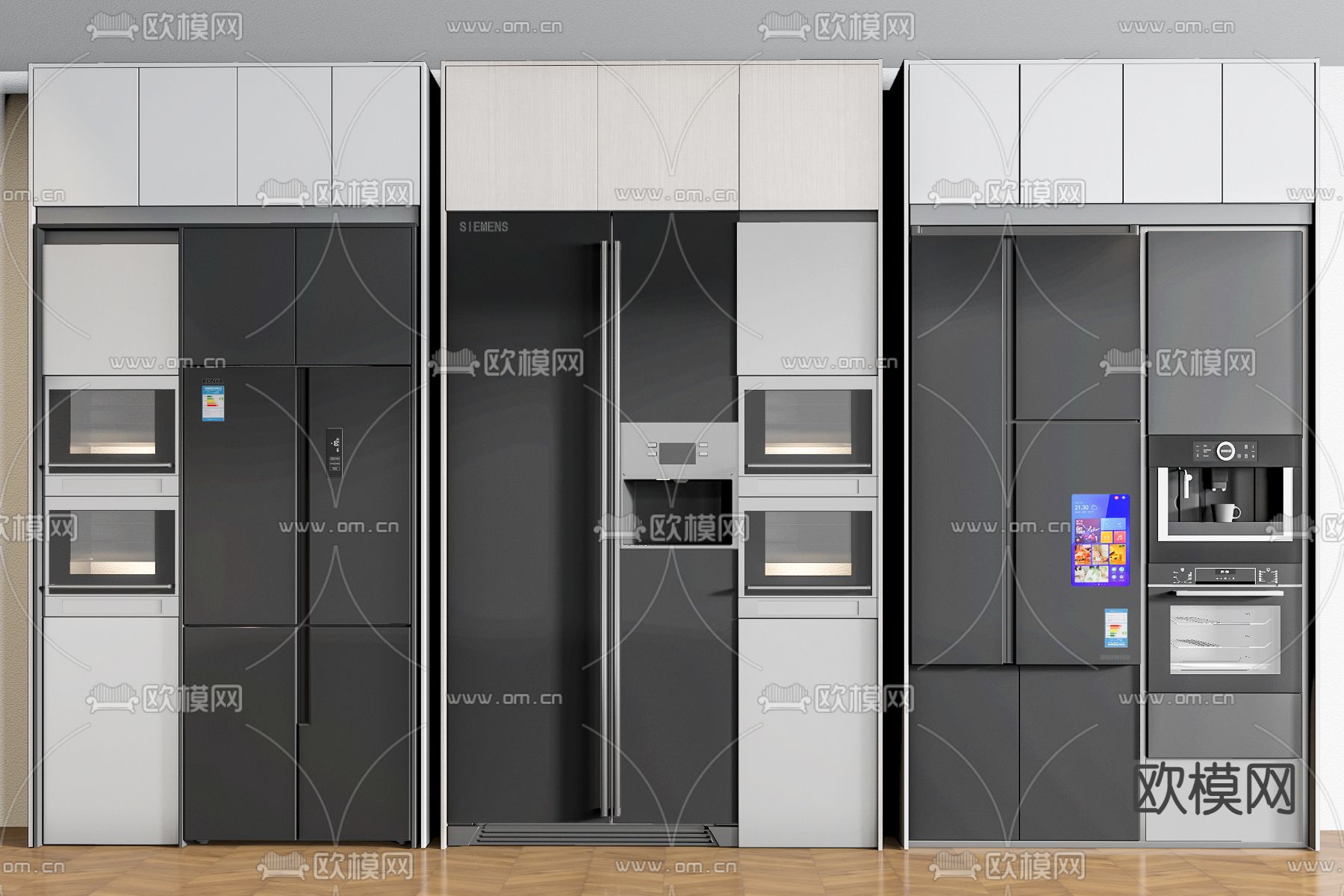 嵌入式冰箱 智能冰箱3d模型下载