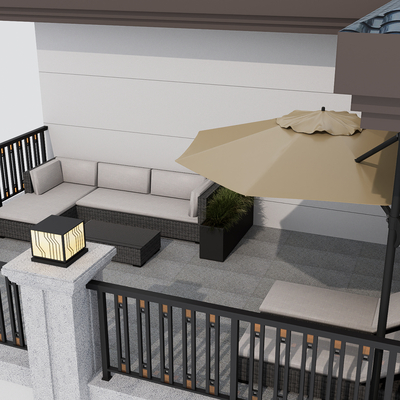 现代阳台su模型