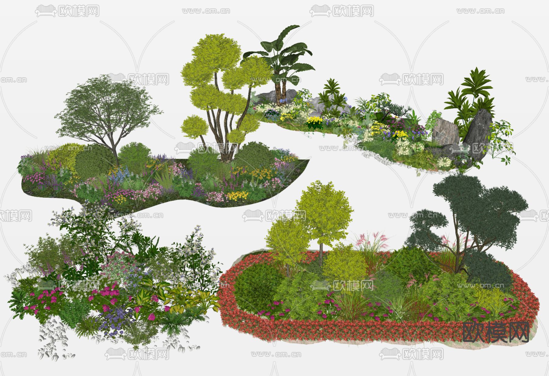 植物堆 灌木堆su模型下载（渲染图2）